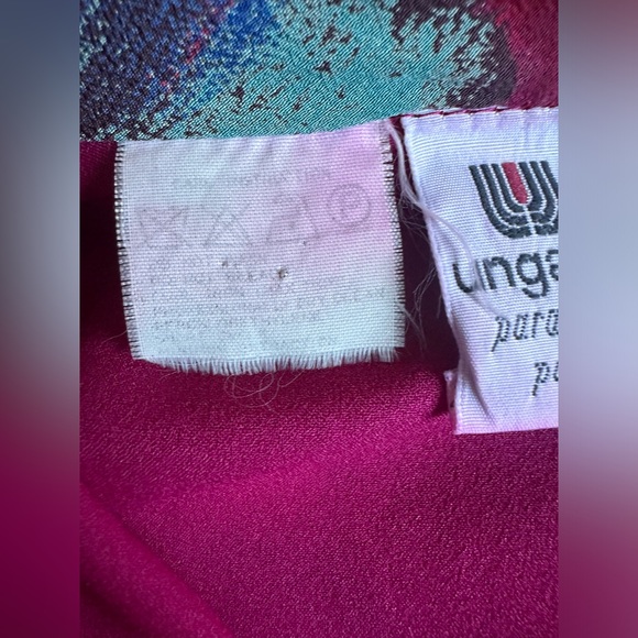 Vintage Ungaro dress,burgundy/pink/blue, size M-L - Picture 6 of 12